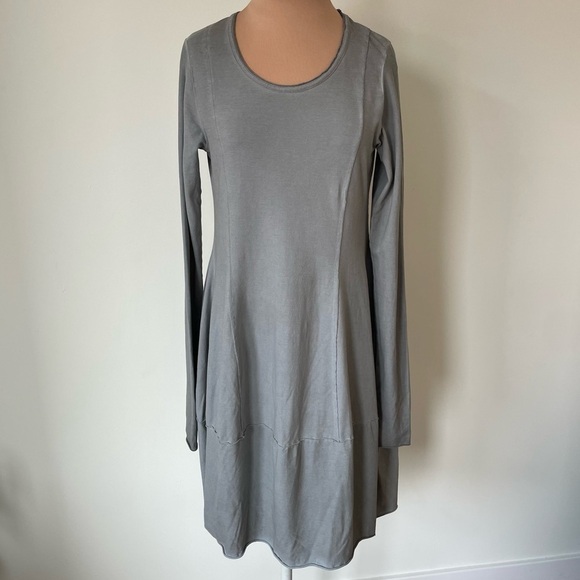 RUNDHOLZ Black Label Plankton Gray Long Sleeve Short Tulip Lagenlook Dress XS - Picture 4 of 11